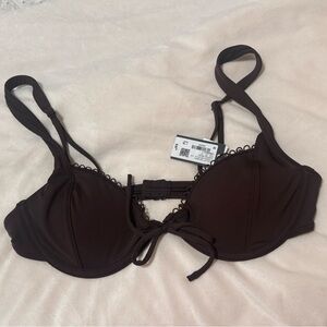 Garage Brown Bikini Top Swimwear
